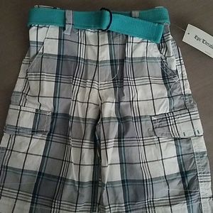 Epic Thread blue plaid Bermuda shorts with belt Size 5
